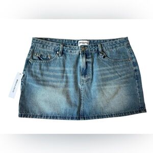NWT PRINCESS POLLY PAULETTE DENIM MINI SKIRT LIGHT WASH SIZE 10